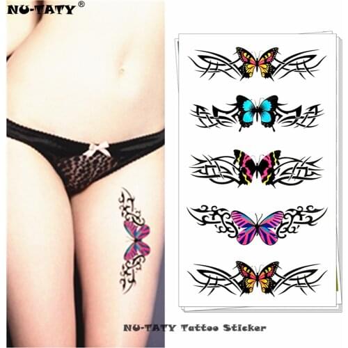 Nu-TATY Five colorful butterfly Style Temporary Body Art Flash Tattoo Sticker 17*10cm Waterproof Tatto Henna Tatoo FREE SHIPPING