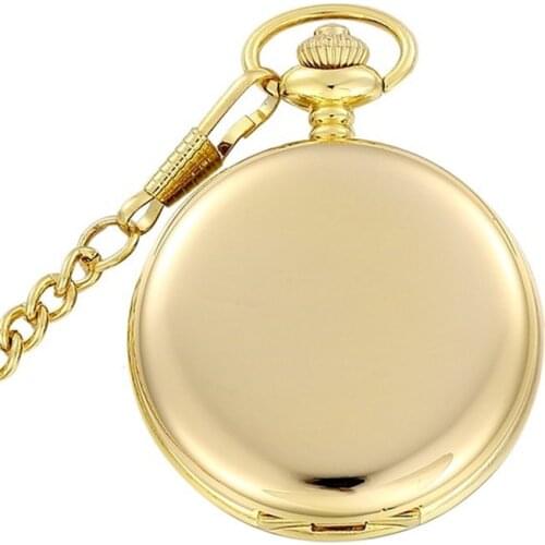 Unique Smooth Steampunk Pocket Watch Men With Fob Nacklace Chain Fashion Quartz Watches Mens Womens Gift reloj de bolsillo
