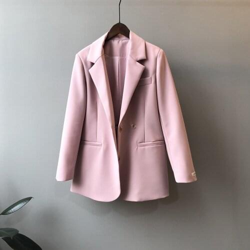 2021 New Women Autumn Blazer Coat Turn Down Collar Single Button Blazer Feminino Casaco Feminino Tops For Women Clothes