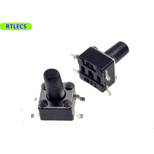 10pcs Tact Switch SMD Type 4.5x4.5x7.0mm Height 250gf Rohs light push button Tactile Switch reflow solderable