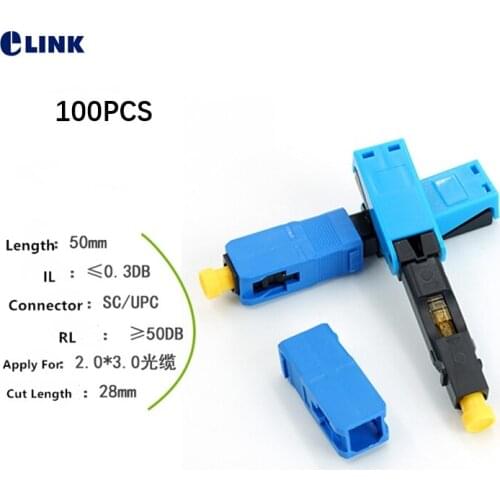 100pcs ftth SC UPC fiber fast connector quick Cold SM CCTC ferrule IL