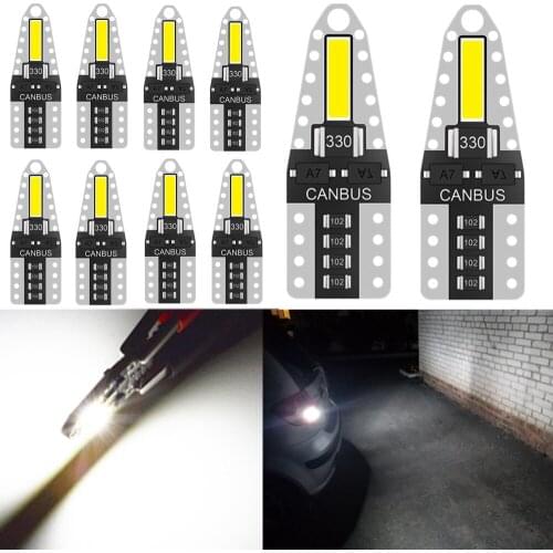 10x T10 LED bulbs led W5W 168 194 7020SMD White 12V Plate Lights Turn Signal Lights for BMW Audi Mercedes BENZ Kia Ford Focus