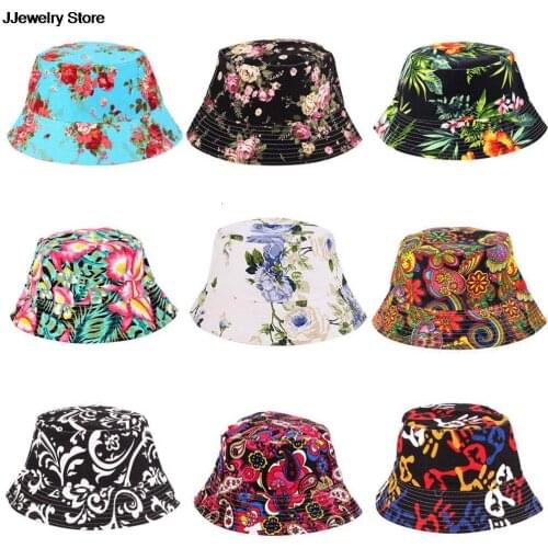 1x Women Hat Caps Summer Men Bucket Hat Holiday Beach Outdoor Flat Cap Male Floral Sun Hat Fishing Hats Hip Hop Panama Cap