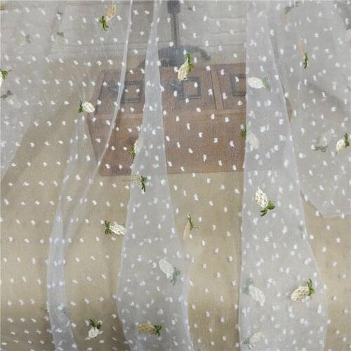 2 Yards Soft Shimmer Polka Dots Flocking Dots Pineapple Tulle lace Fabric For Birthday Party Dress, Cupcake Dress, Baby Dress