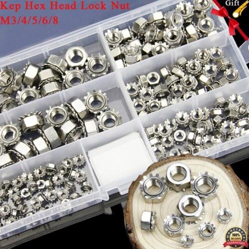 304 Stainless Steel Female Thread Kep Hex Head Lock Nut Keps Lock Nut k Locks K Nuts Multi Tooth Washer