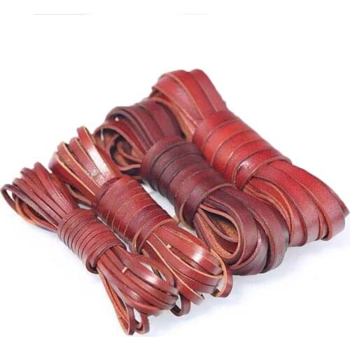5m vintage high quality leather rope 3-10mm flat stranded leather rope suitable for necklace bracelet DIY craft accessories