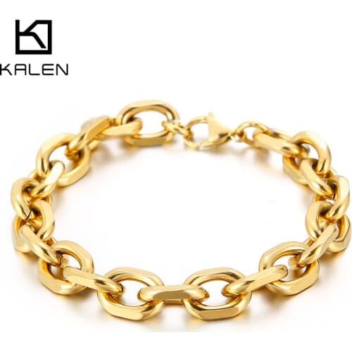 Karen 10mm 6mm O-Chain Simple Fashion Mens Stainless Steel Bracelet Custom