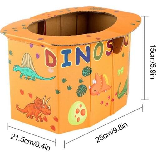 Childrens Folding Toilet Outdoor Portable Travel Trash Can Camping Kids Potty Training Seat Kraft Paper Durable Box