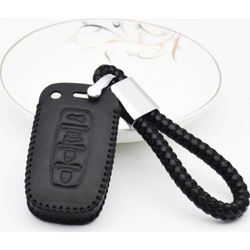 For Kia Ceed 2017 Rio K2 3 4 Cerato K3 Sportage 3 2015 Sorento Car Remote Key Cover Case Real Leather Key Ring Holdler Smart Bag