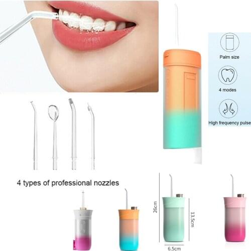 Cesoon 1Pc Portable Electric Oral Irrigator Dental Water Flusher Care Tooth Cleaner USB Rechargeable IPX7 Waterproof 200ml