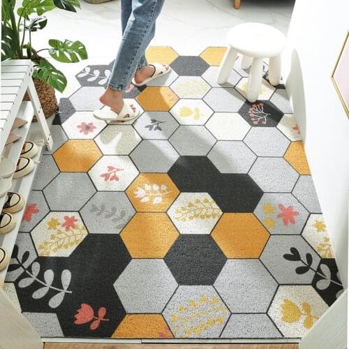Entry Door Mat Carpet Floor Non-slip Silk Loop Mats Carpet Bedroom Living Room Hallway Balcony Household Custom Pattern Door Mat