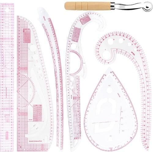 LMDZ French Curve Sewing Rulers Patchwork Rulers Kit Measure Tools Tailor Ruler Tracing Wheel Design Pattern Craft Cutting Tool