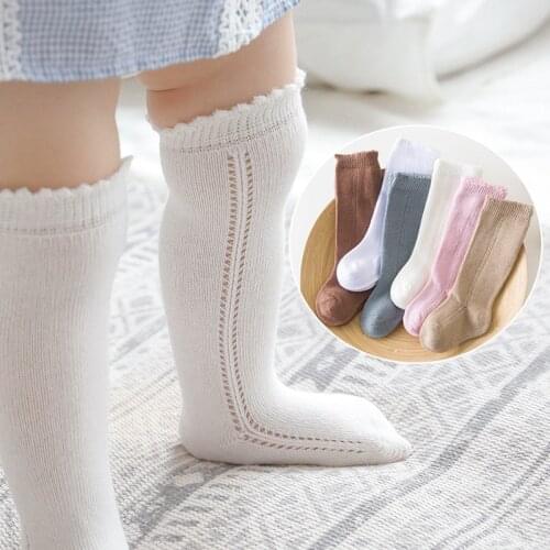 Cute Soft Cotton Baby Girls Knee Socks Winter Newborn Baby Long Tube High Socks Infant Anti Slip Floor Socks Leg Warmers Bebe