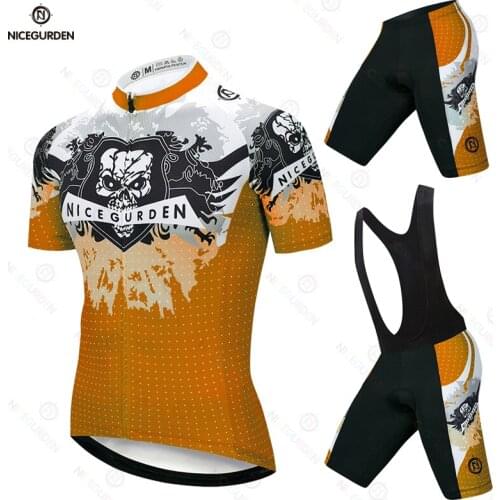 Mountain bike cycling mens short-sleeved harness suit cycling wear breathable mountain bike cycling jersey sports jersey