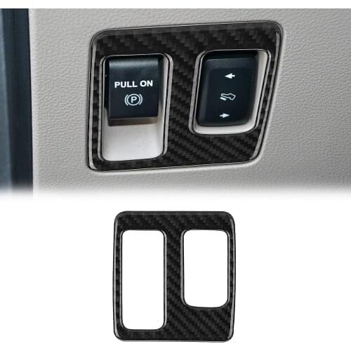 Compatible with Carbon Fiber Handbrake Control Switch Panel Sticker Frame Trim Cover Interior Accessories for Ford F150 15-20