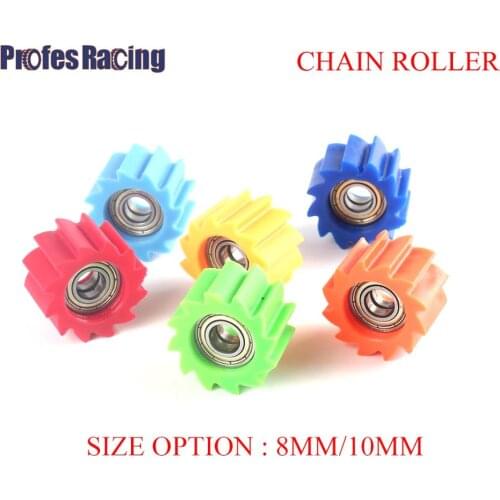 Chain Roller Motorbike 8MM 10MMTensioner Pulley Wheel Guide For Yamaha Honda Suzuki Kawasaki Yzf Rmz Klx Crf Dirt Bike