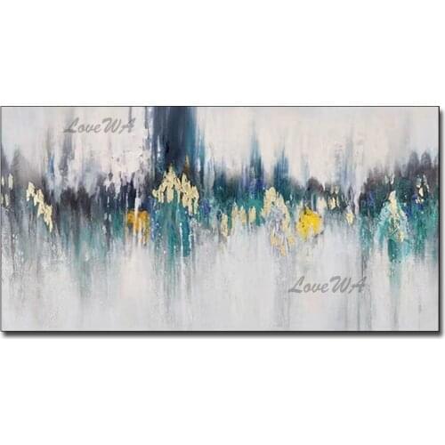 Modern New Abstract Free Shipping Gold Foil Oil Painting Home Wall Decoration Showpiece Paintings Wall Art For Living Room Decor