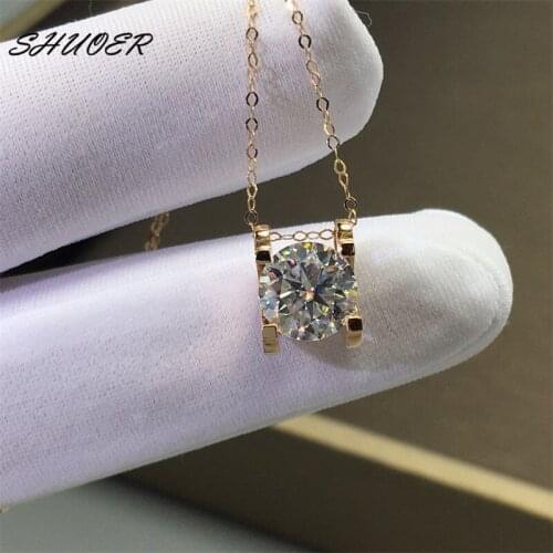 Classic 18K Rose Gold Plated 925 Silver 3 Carat Brilliant Cut Pass Diamond Tester D Color Moissanite Cow Head Pendant Necklace