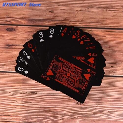 Arrival Waterproof Plastic Box Poker Black Playing Cards Family Game