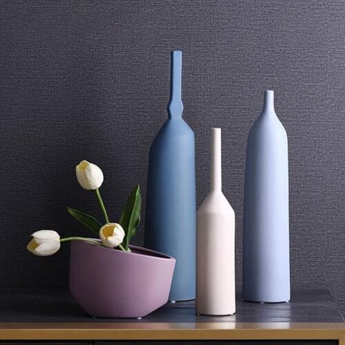 Luxurious Art Vase Home Decoration Ornament Ceramic Boutique Flower Vase Decor Shooting Props Wedding Gifts Flower Arrangement