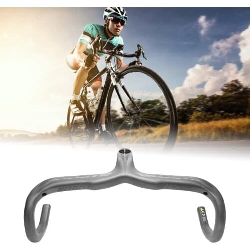 Black T800 Matte Full Carbon Fiber Integrated Road Bicycle Handlebar Bike Handle Bent Bars with Stem 420X90/100/110mm