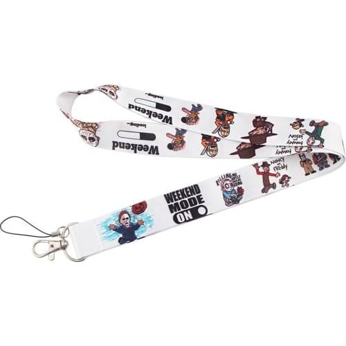 ZF2255 1pcs Horror Movie Killers Lanyards Id Badge Holder Keychain ID Card Pass Gym Mobile Badge Holder Lanyard Key Holder
