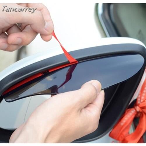 2 pcs Car Styling PVC Car Rear View Mirror Sticker Rain Eyebrow for hyundai ix35 nissan almera skoda octavia suzuki ssangyong