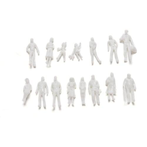 300pcs 1:100/150/200/300 Mixed Miniature White Architectural Model Human Scale HO Model Resin Plastic Peoples