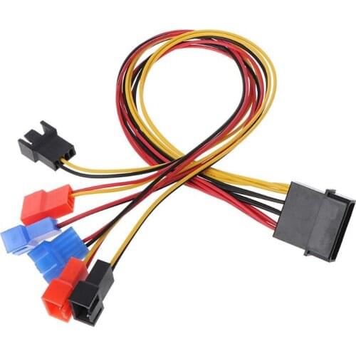 YYDS 4-Pin IDE Molex To 6-Port Cooling Fan 2-Pin Splitter Power PC DIY Adapter Cable