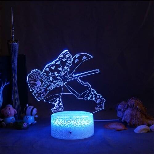 Anime Lamp Kimetsu No Yaiba LED Night Light Demon Slayer Lamp Kids Child Birthday Gift for Bedroom Decor Agatsuma Zenitsu Light