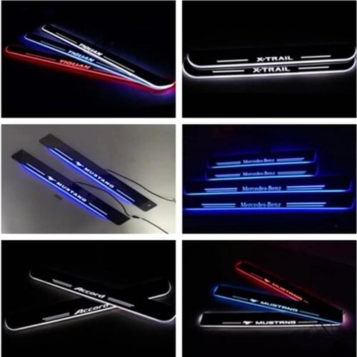 Car customized logo door sill Light Waterproof Acrylic LED Flowing Welcome Pedal light For bmw audi mercedes honda renault ford