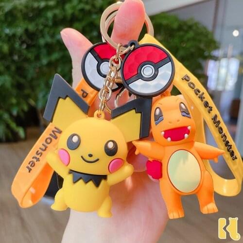 Pokemon TAKARA TOMY Pikachu Keychain Female Couple Cartoon Cute Pikachu Key Chain Bag Pendant Children Christmas birthday Gifts
