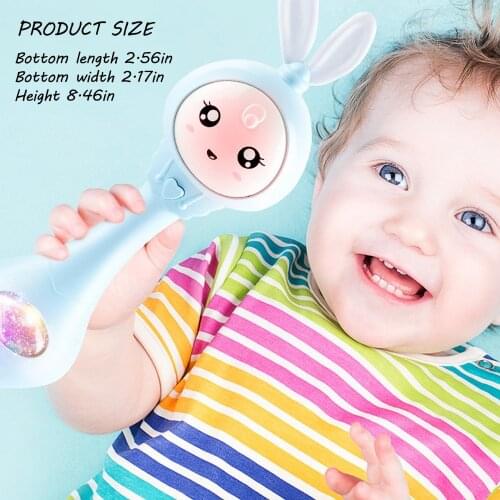 Baby Musical Rattle and Teethers, Sing Rabbit Baby Toy with 6 Classic Songs&light for Toddlers Infant Children Educational Toy