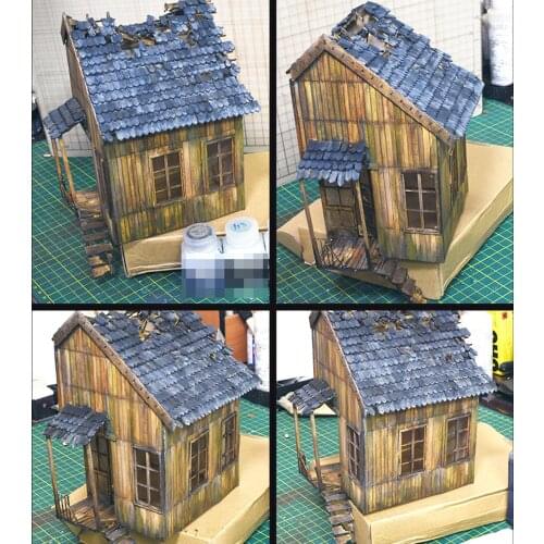 DIY Crafts Puzzle Unassembled Kit Wooden Ruins 1/35 Scale War Scene Diorama