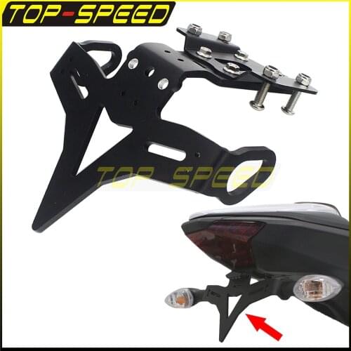 For Yamaha MT-07/FZ-07 2013--2019 Black Motorcycle Tail Tidy License Plate Light Holder Eliminator Kit Hugger