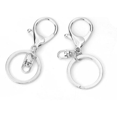 DoreenBeads Fashion Zinc Based Alloy Keychain & Keyring Silver Color Accessories DIY Findings Components 68mm x 30mm, 2 PCs