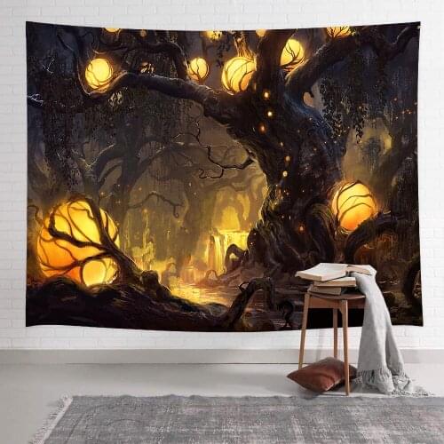 Fantasy Plant Forest Tapestry Psychedelic Art Wall Hanging Tapestries for Living Room Bedroom Dorm Home Blanket Decor