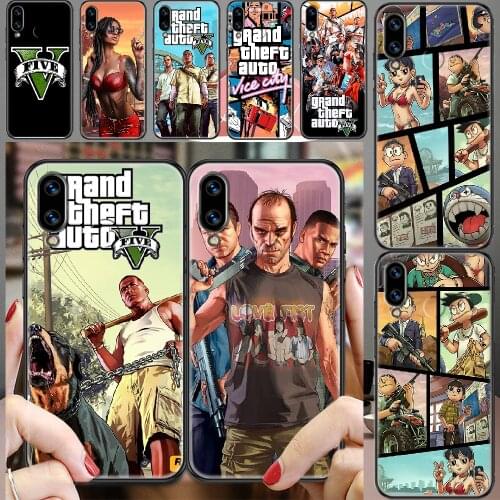 GTA V 5 GTAV Grand Theft Auto Phone case For Huawei Honor 6 7 8 9 10 10i 20 A C X Lite Pro Play black 3D shell trend bumper