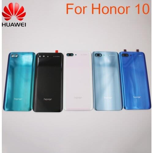 For Huawei Honor 10 Battery Cover Back Glass Panel Rear Door Housing Shell Case + Camera Lens Replacement Honor 10 Battery Cover
