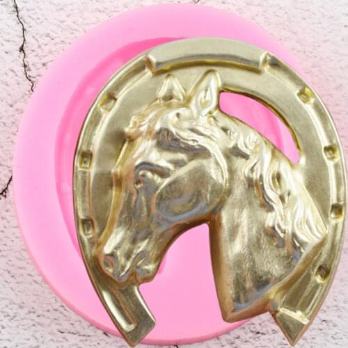 Horse Shoe Silicone Molds Horse Fondant Cupcake Topper Baby Birthday Cake Decorating Tools Candy Clay Chocolate Gumpaste Moulds