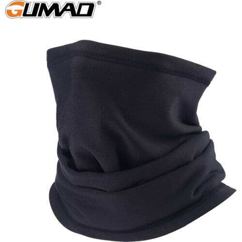 Black Mask Bandana Warmer Neck Gaiter Thermal Fleece Half Face Cover Tube Scarf Cycling Ski Snowboard Hiking Winter Men Women