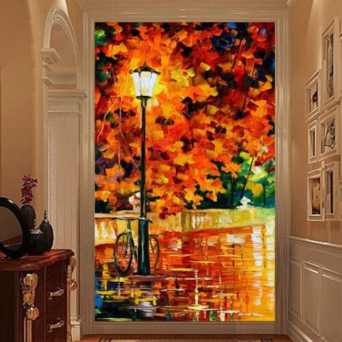 Oil paint Custom American idyllic rain forest parrot tortoise palm tree leaf mural wallpapers for living room wallpaper bedroom