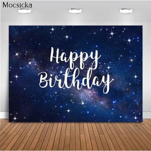 Mocsicka Birthday Party Background Starry Sky Galaxy Decoration Style Child Portrait Photo Background Photography Studio