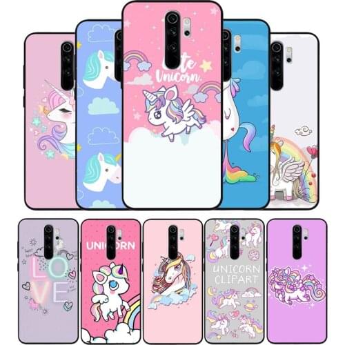 Rainbow unicorn Black TPU Silicone Soft Phone Case For Redmi 4A 4X 7A 5 Plus 6 Pro NOTE 9 7 8 5 Pro 4 6