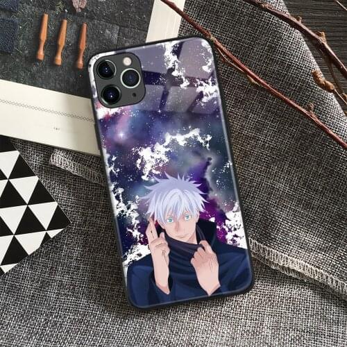 Satoru Gojo Jujutsu Kaisen Anime Soft Silicone Glass Phone Case for IPhone SE 6s 7 8 Plus X Xr Xs 11 12 Mini Pro Max Samsung