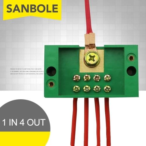 Single Phase One In Four Out Terminal Block Connector Wire Junction Box With Protective Cover Domestic 1-in 4-out