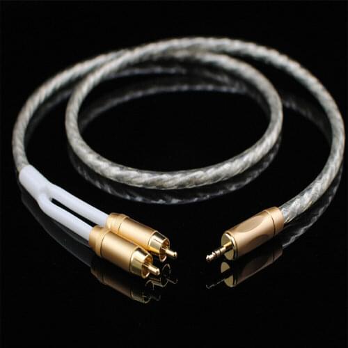 Details about MCA Audio Cable Stereo 3.5mm to 2 RCA Silver Plated for MP3 Tablet Smartphone