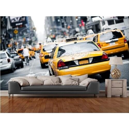 Custom photo wallpaper, New York Cabs,3D wallpaper for the living room wall painting wallpaper wall waterproof wallpaper