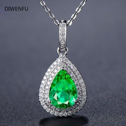 Natural Turquoise S925 Sterling Silver Necklace Pendant for Women Fine Water Drop Bizuteria Emerald Pierscionki Silver Jewelry