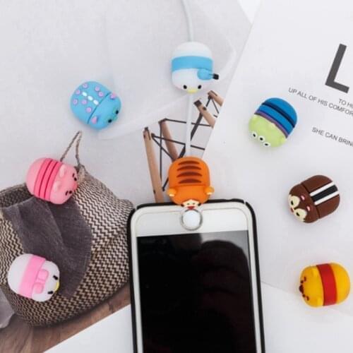 Cute Cartoon Mini Animal 11 Designs Bite Cable-Winder USB Data Line Protector Cord Cover Silicone Decorate Accessories